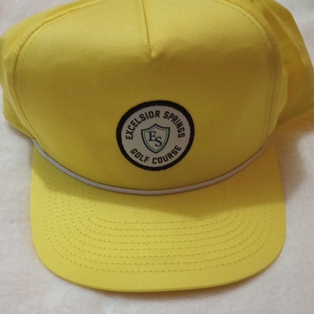 Vibrant Yellow Snapback Hat with Circular Logo